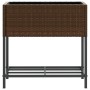 Jardineras con estante 2 uds ratán sintético marrón 70x28x70 cm by , Pots and planters - Ref: Foro24-3210511, Price: 117,77 €...