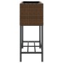 Jardineras con estante 2 uds ratán sintético marrón 70x28x70 cm by , Pots and planters - Ref: Foro24-3210511, Price: 117,77 €...