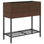 Jardineras con estante 2 uds ratán sintético marrón 70x28x70 cm by , Pots and planters - Ref: Foro24-3210511, Price: 117,77 €...