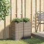 Jardineras 2 unidades ratán sintético gris 30x30x60 cm by , Pots and planters - Ref: Foro24-3210518, Price: 108,25 €, Discoun...