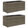 Jardineras con 2 maceteros 2 uds ratán PE gris 72x30x32 cm von , Töpfe und Pflanzgefäße - Ref: Foro24-3210530, Preis: 87,25 €...