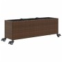 Jardineras con ruedas 2 uds ratán sintético marrón 107x32x38 cm by , Pots and planters - Ref: Foro24-3210526, Price: 140,03 €...