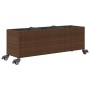 Jardineras con ruedas 2 uds ratán sintético marrón 107x32x38 cm by , Pots and planters - Ref: Foro24-3210526, Price: 140,03 €...