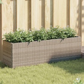 Jardineras con 3 maceteros 2 uds ratán PE gris 105x30x32 cm de , Maceteros y jardineras - Ref: Foro24-3210524, Precio: 149,12 €