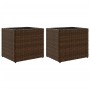 Jardineras 2 unidades ratán sintético marrón 36x30x32 cm by , Pots and planters - Ref: Foro24-3210532, Price: 74,33 €, Discou...