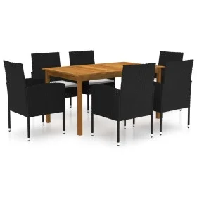 7-teiliges schwarzes Garten-Ess-Set von vidaXL, Gartensets - Ref: Foro24-3067835, Preis: 402,45 €, Rabatt: %