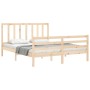 Bed frame with solid wood headboard 160x200 cm by vidaXL, Beds and slatted bases - Ref: Foro24-3193866, Price: 134,71 €, Disc...