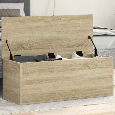Caja de almacenaje madera ingeniería roble sonoma 90x35x35 cm by , Storage trunks - Ref: Foro24-840683, Price: 65,59 €, Disco...