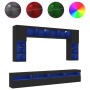 Mueble de pared de TV con luces LED 8 piezas negro von , TV-Möbel - Ref: Foro24-3216765, Preis: 345,67 €, Rabatt: %