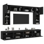 Mueble de pared de TV con luces LED 8 piezas negro von , TV-Möbel - Ref: Foro24-3216765, Preis: 345,67 €, Rabatt: %