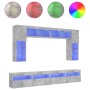 Muebles de TV de pared con luces LED 8 piezas gris hormigón von , TV-Möbel - Ref: Foro24-3216767, Preis: 330,08 €, Rabatt: %