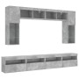 Muebles de TV de pared con luces LED 8 piezas gris hormigón von , TV-Möbel - Ref: Foro24-3216767, Preis: 330,08 €, Rabatt: %