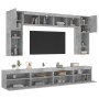 Muebles de TV de pared con luces LED 8 piezas gris hormigón von , TV-Möbel - Ref: Foro24-3216767, Preis: 330,08 €, Rabatt: %