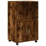 Armario con ruedas madera ingeniería roble ahumado 55x40x91 cm by , Sideboards - Ref: Foro24-853186, Price: 64,86 €, Discount: %