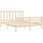 Bed frame with solid wood headboard 160x200 cm by vidaXL, Beds and slatted bases - Ref: Foro24-3193866, Price: 134,71 €, Disc...