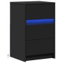 Mesita de noche con luces LED madera de ingeniería negra by , Nightstands - Ref: Foro24-852013, Price: 71,95 €, Discount: %