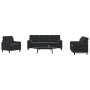 Juego de sofás con cojines 3 piezas terciopelo negro by , Sofas - Ref: Foro24-3278376, Price: 676,64 €, Discount: %