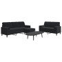 Juego de sofás con cojines 3 piezas terciopelo negro by , Sofas - Ref: Foro24-3278426, Price: 557,06 €, Discount: %