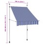 Toldo manual retráctil 100 cm azul y blanco a rayas von , Markisen - Ref: Foro24-145829, Preis: 72,77 €, Rabatt: %