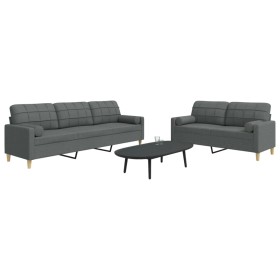 Juego de sofás con cojines 2 piezas tela gris oscuro von , Sofas - Ref: Foro24-3278336, Preis: 501,15 €, Rabatt: %