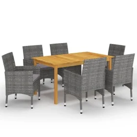 Gray 7-Piece Garden Dining Set by vidaXL, Garden sets - Ref: Foro24-3067766, Price: 527,11 €, Discount: %