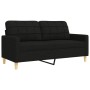 Juego de sofá 4 piezas con reposapiés y cojines tela negro von , Sofas - Ref: Foro24-3278315, Preis: 712,54 €, Rabatt: %