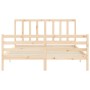 Bed frame with solid wood headboard 160x200 cm by vidaXL, Beds and slatted bases - Ref: Foro24-3193866, Price: 134,71 €, Disc...