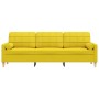 Sofá de 3 plazas con cojines tela amarillo claro 210 cm von , Sofas - Ref: Foro24-3278206, Preis: 313,73 €, Rabatt: %