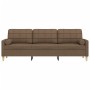 Sofá de 3 plazas con cojines tela marrón 210 cm by , Sofas - Ref: Foro24-3278204, Price: 333,79 €, Discount: %