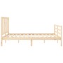 Bed frame with solid wood headboard 160x200 cm by vidaXL, Beds and slatted bases - Ref: Foro24-3193866, Price: 134,71 €, Disc...