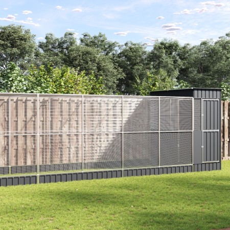 Pajarera con extensión de acero color plateado 623x203x216 cm by , Feet and bird cages - Ref: Foro24-3214259, Price: 936,43 €...