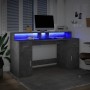 Escritorio con LED madera ingeniería gris hormigón 160x55x91 cm von , Schreibtische - Ref: Foro24-3309432, Preis: 177,12 €, R...