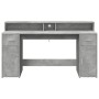 Escritorio con LED madera ingeniería gris hormigón 160x55x91 cm von , Schreibtische - Ref: Foro24-3309432, Preis: 177,12 €, R...