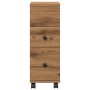 Armario de baño estrecho con ruedas madera roble artisian von , Schließfächer und Lagerschränke - Ref: Foro24-855240, Preis: ...