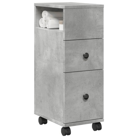 Armario de baño estrecho con ruedas madera gris hormigón von , Schließfächer und Lagerschränke - Ref: Foro24-855235, Preis: 5...