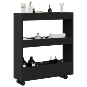 Carro de almacenaje estrecho 3 niveles madera ingeniería negro von , Küchen- und Speisewagen - Ref: Foro24-855242, Preis: 53,...