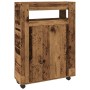 Armario de baño estrecho con ruedas madera envejecida by , Lockers and storage cabinets - Ref: Foro24-855275, Price: 95,14 €,...