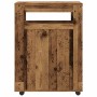 Armario de baño estrecho con ruedas madera envejecida by , Lockers and storage cabinets - Ref: Foro24-855275, Price: 95,14 €,...