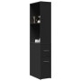 Armario de baño estrecho con ruedas madera de ingeniería negro von , Schließfächer und Lagerschränke - Ref: Foro24-855296, Pr...