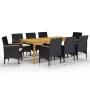 9-teiliges schwarzes Garten-Ess-Set von vidaXL, Gartensets - Ref: Foro24-3067865, Preis: 722,48 €, Rabatt: %