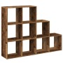 Librería divisora 3 niveles madera envejecida 137,5x29x103,5 cm de , Librerías y estanterías - Ref: Foro24-857983, Precio: 89...