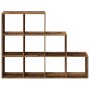 Librería divisora 3 niveles madera envejecida 137,5x29x103,5 cm de , Librerías y estanterías - Ref: Foro24-857983, Precio: 89...