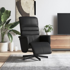 Sillón reclinable con reposapiés cuero sintético negro de , Sillones - Ref: Foro24-356703, Precio: 214,90 €, Descuento: %