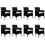 9-teiliges schwarzes Garten-Ess-Set von vidaXL, Gartensets - Ref: Foro24-3067865, Preis: 610,34 €, Rabatt: %