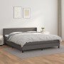 Cama box spring con colchón cuero sintético gris 160x200 cm en Camas y somieres | Comprar online en Foro24