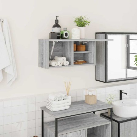 Armario de pared baño madera ingeniería gris Sonoma 60x25x30 cm by , bathroom vanities - Ref: Foro24-860063, Price: 47,89 €, ...