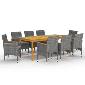 Garden dining set 9 pieces gray by vidaXL, Garden sets - Ref: Foro24-3067866, Price: 742,59 €, Discount: %