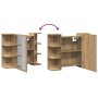 Armario con espejo baño madera roble artisan 80x20,5x64 cm von , Badezimmerwaschtische - Ref: Foro24-856037, Preis: 91,10 €, ...