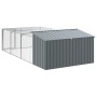 Caseta perros con corral acero galvanizado gris 197x396x110 cm von , Hundehütten - Ref: Foro24-3214225, Preis: 393,60 €, Raba...