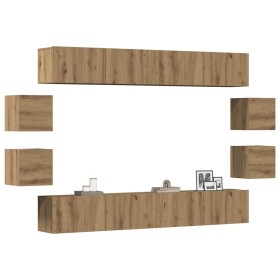 Mueble para TV de pared madera contrachapada artesanal 8 piezas de , Muebles TV - Ref: Foro24-3328952, Precio: 337,72 €, Desc...